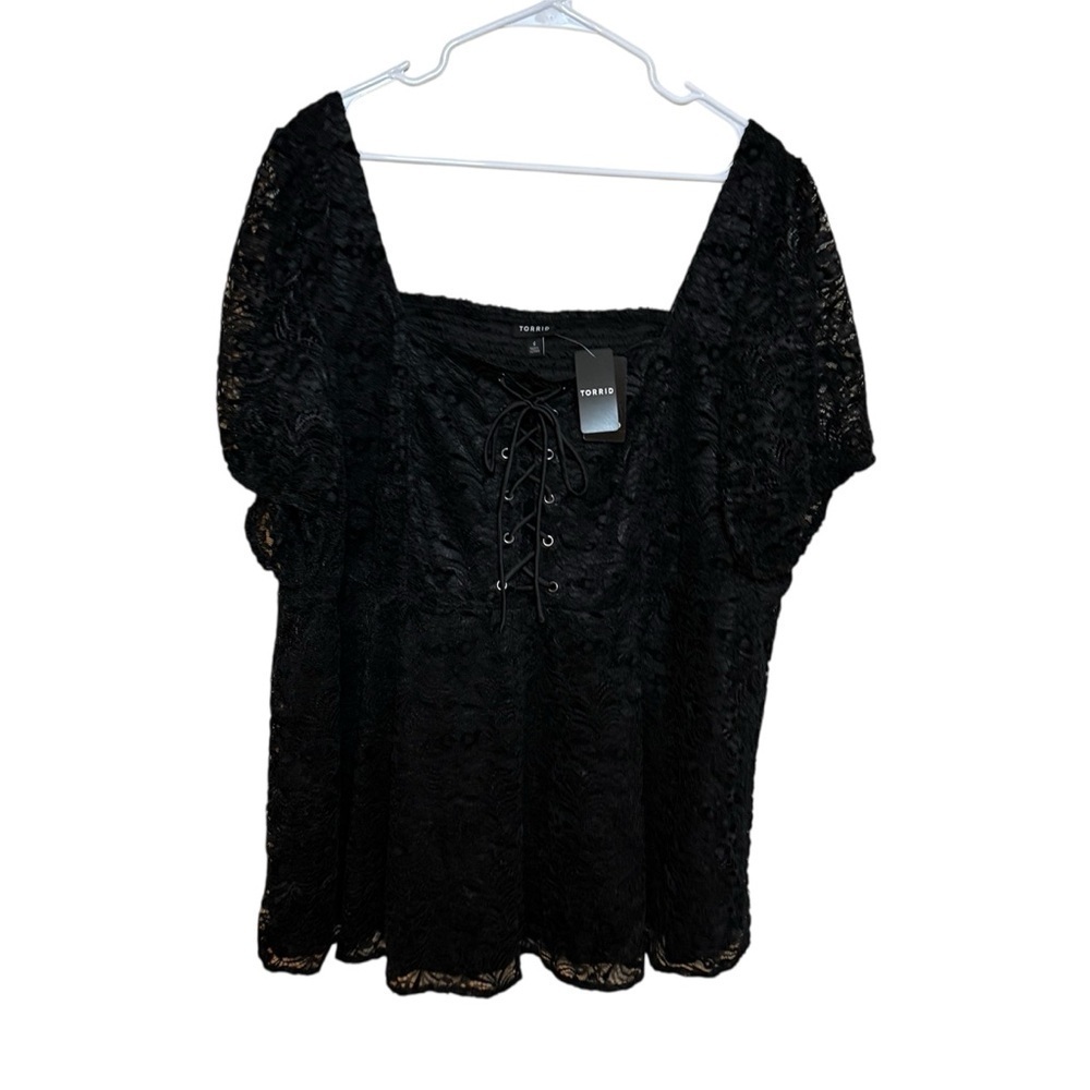 TORRID Babydoll Chenille Lace Square Neck Blouse NWT  Size 4X